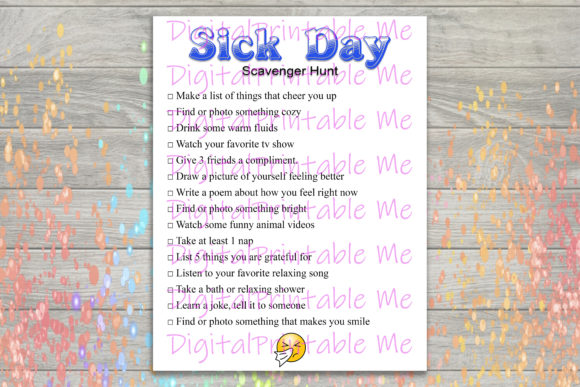 Sick Day Scavenger Hunt Kid Adult Game