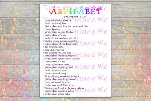 Alphabet Scavenger Hunt Kids Game Party