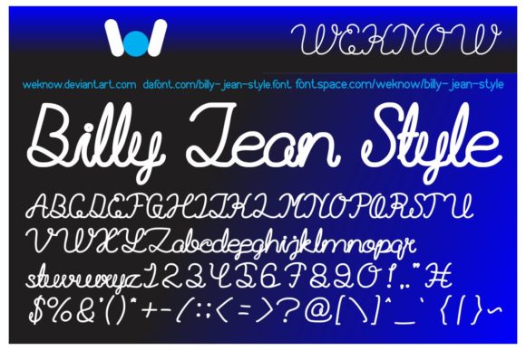 Billie Jean Font - Preview 1