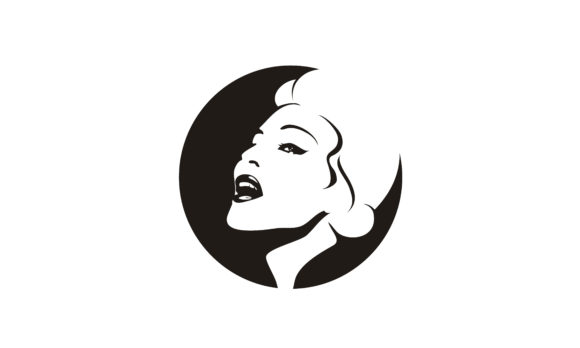 Retro Vintage Singer Beauty Woman Logo