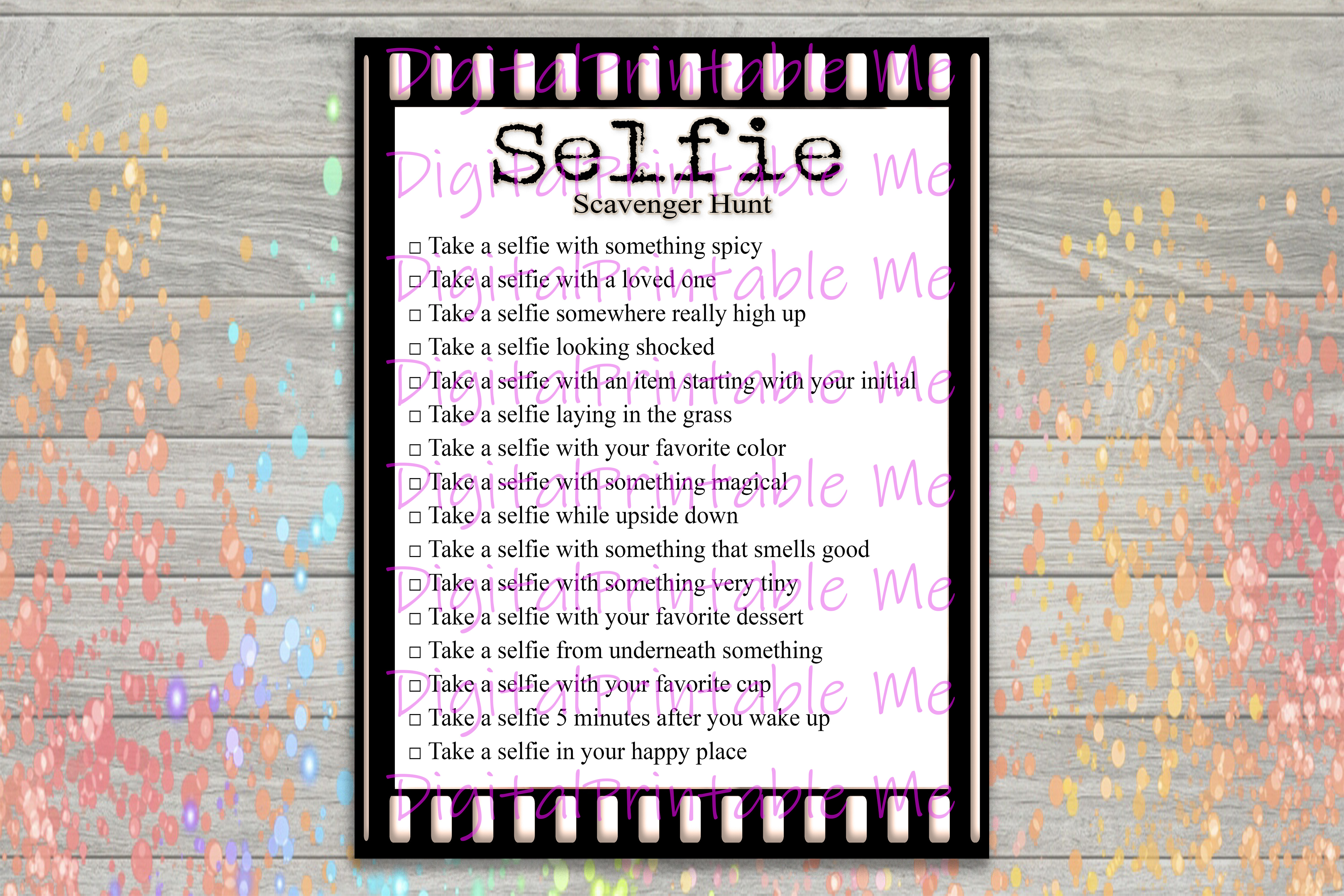 Selfie Scavenger Hunt Kids Adult Game