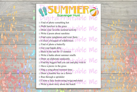 Summer Scavenger Hunt Kids Party Game