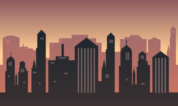 Silhouette of a City Graphic by cityvector91 · Creative Fabrica
