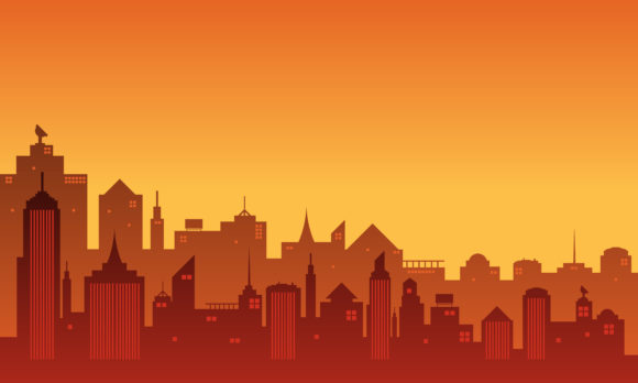 Silhouette Background City of Night Graphic by cityvector91 · Creative ...