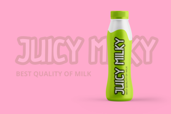 Juicy Milky Font PNG with transparent background - Preview 1