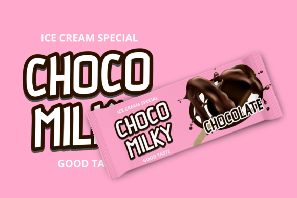 Juicy Milky Font PNG with transparent background - Preview 3