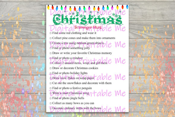 Christmas Scavenger Hunt Party Game Kids