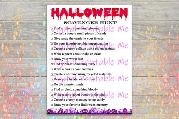 Halloween Scavenger Hunt Printable, Kids