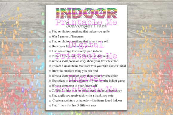 Indoor Scavenger Hunt Party Game Kids