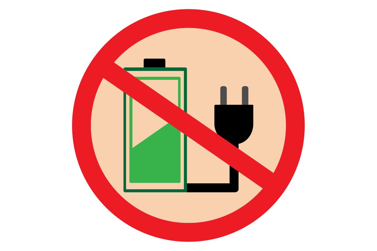 No charger No Battery Charging Sign Icon. Lightning Symbol. Red  main image 3