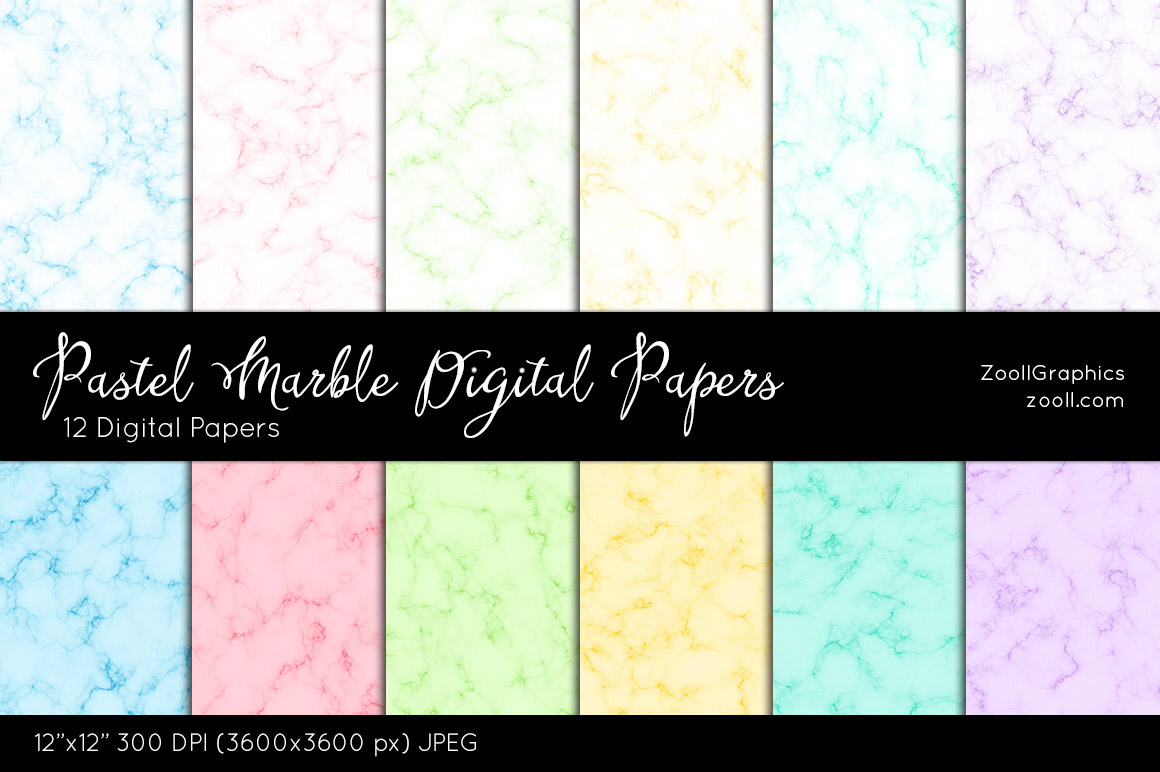 Pastel Marble Digital Papers Graphic by ZoollGraphics · Creative Fabrica