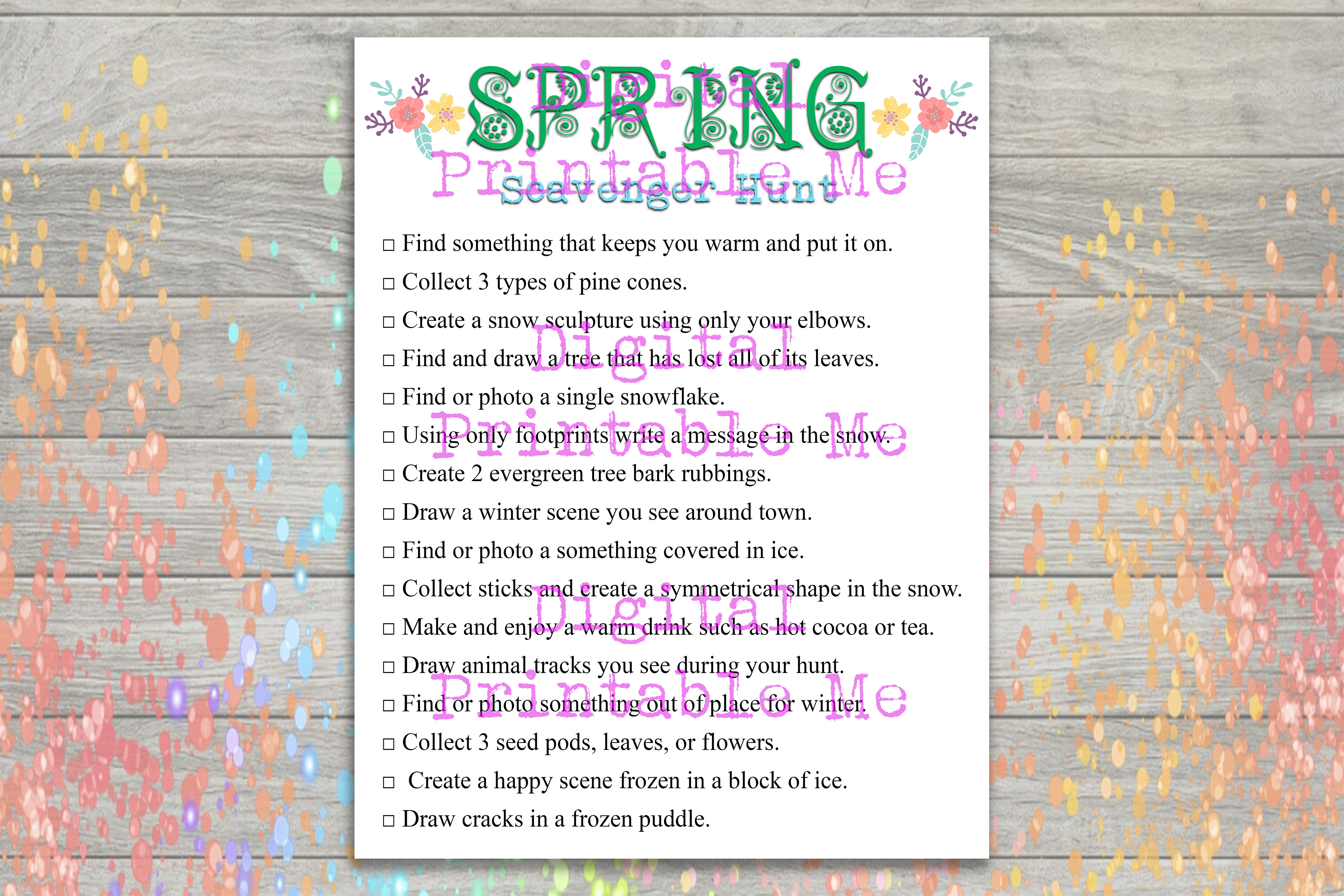 Spring Scavenger Hunt Nature Game