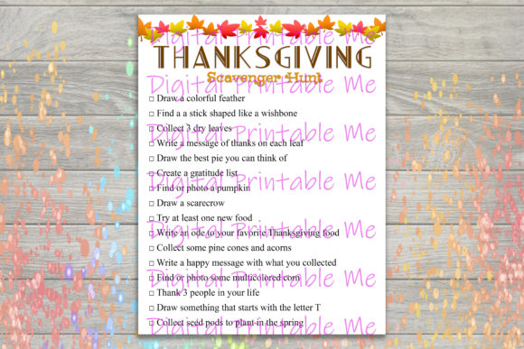 Thanksgiving Scavenger Hunt Party Game
