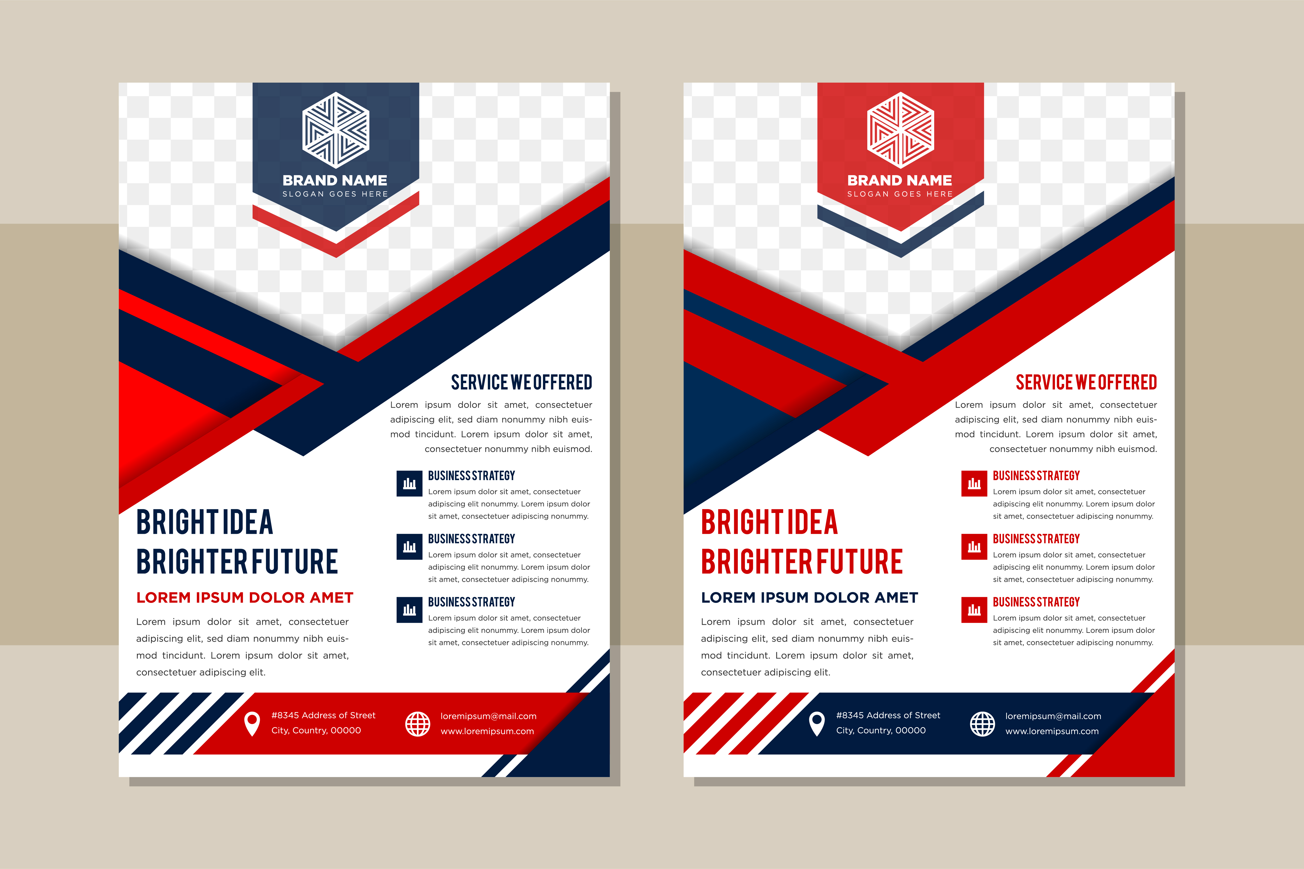 Geometric Red Blue Flyer Vertical Graphic by noory.shopper · Creative ...