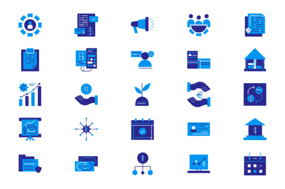 Business and Finance Flat Icon Set