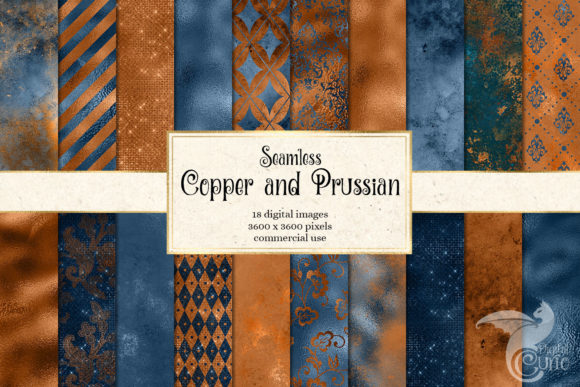 Copper and Prussian Digital Paper