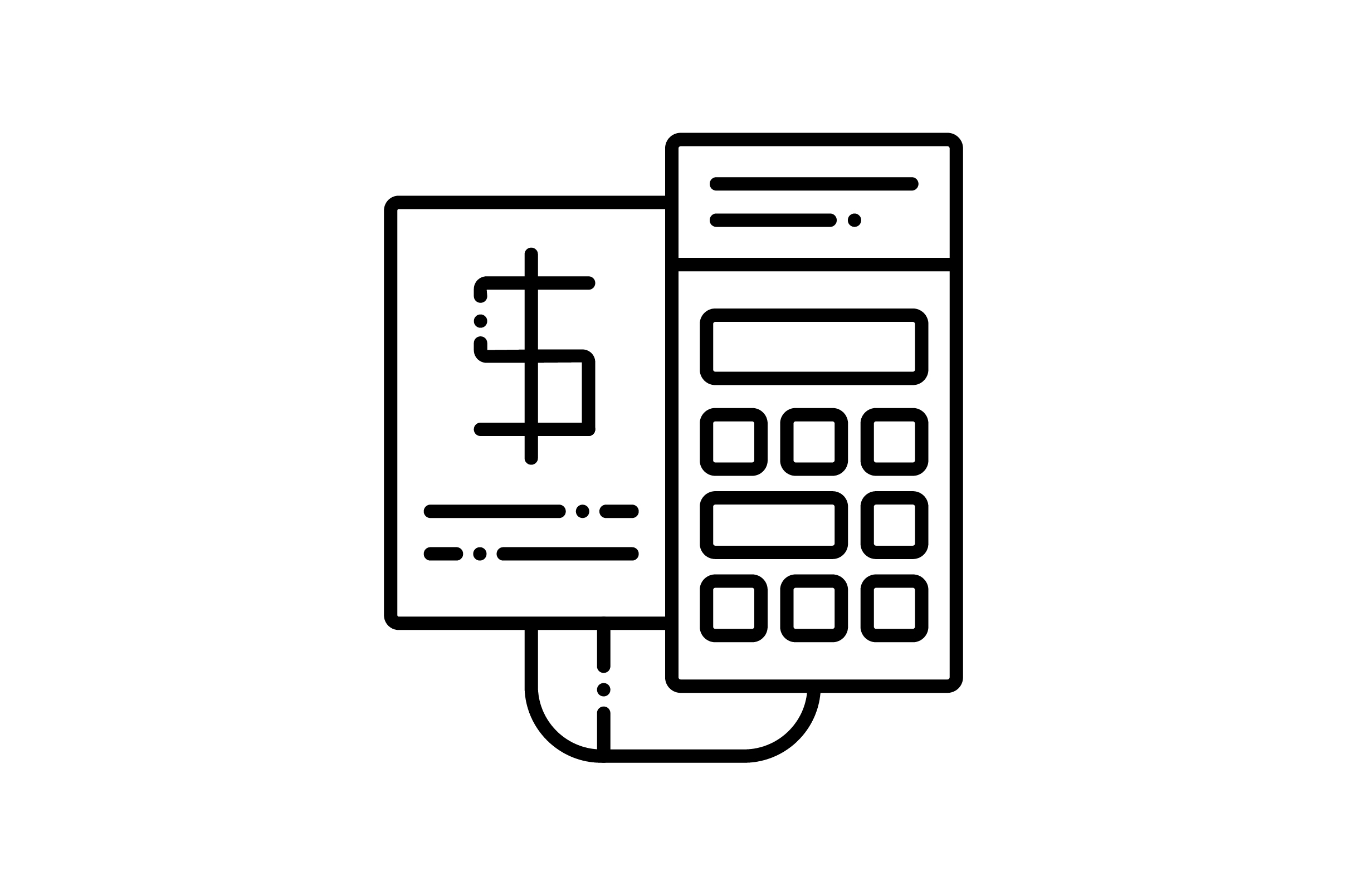 Finance Calculation Line Art Icon Vector
