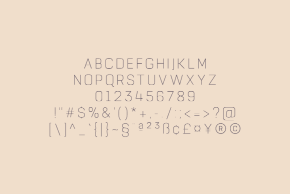 Gercoff Thin Font PNG with transparent background - Preview 1
