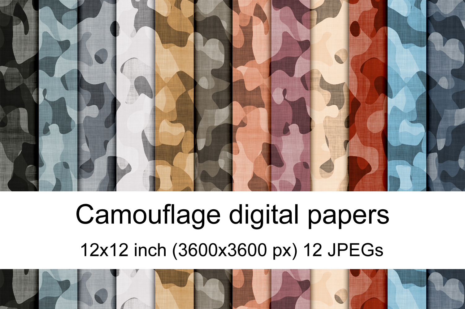 Camouflage Digital Papers Graphic by Andrea Kostelic · Creative Fabrica