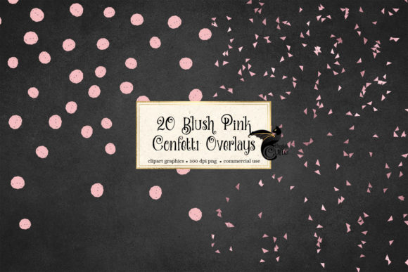 20 Blush Pink Confetti Overlays