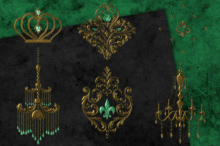 Old Gold Emerald Digital Paper Graphic by Digital Curio · Creative Fabrica