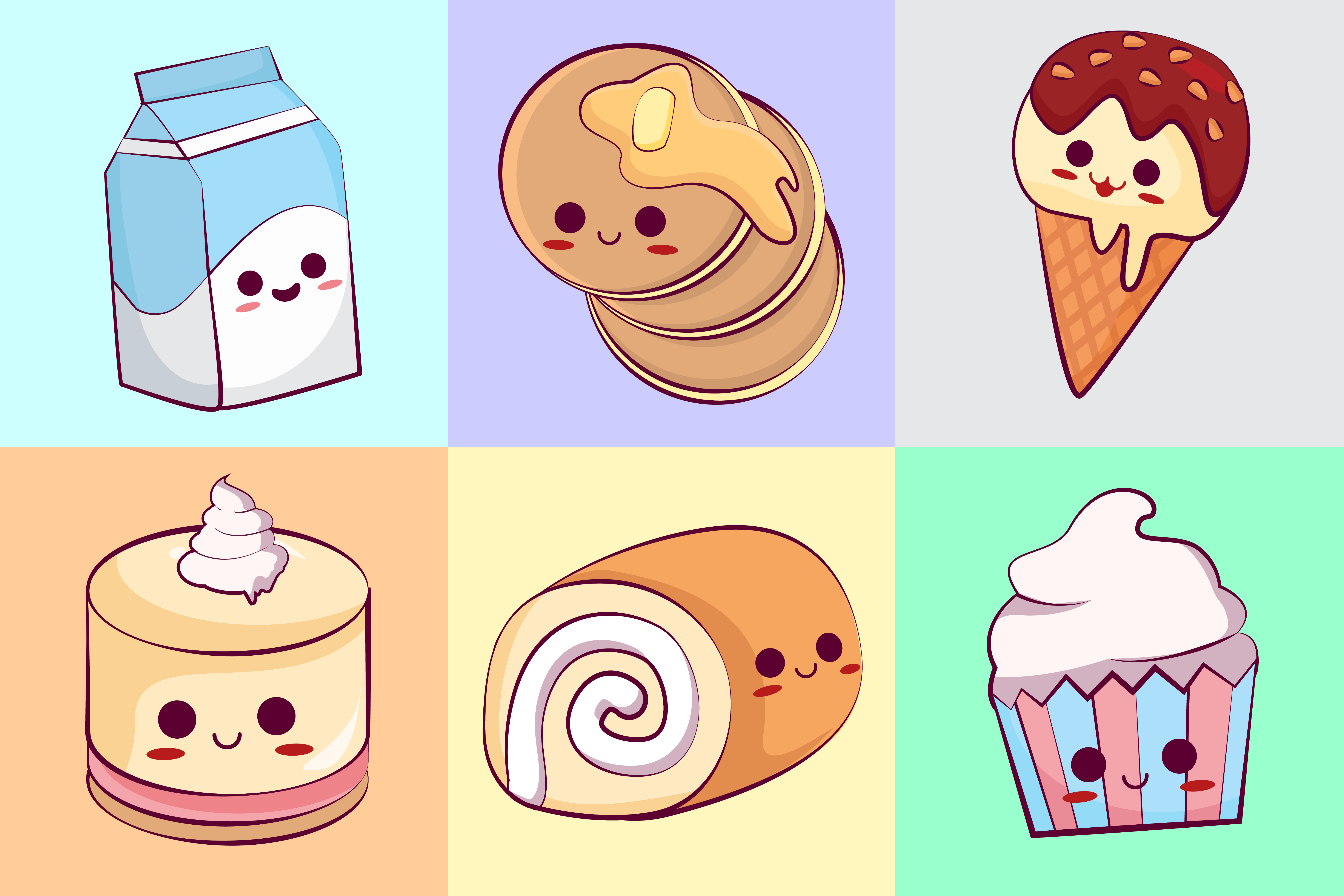 Kawaii Sweet Food Illustration Concept