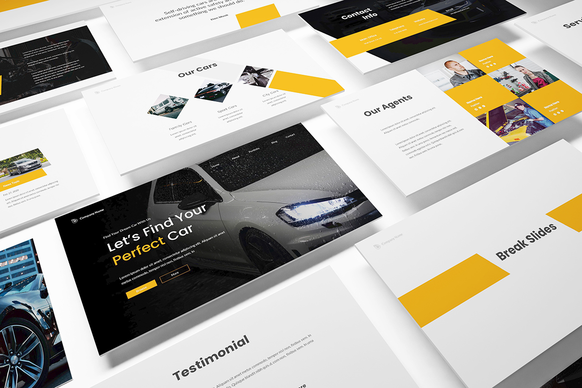 Plantilla de PowerPoint para Concesionario de Automóviles