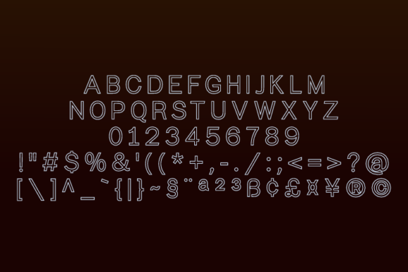 Nextart Outline Bold Font PNG with transparent background - Preview 1