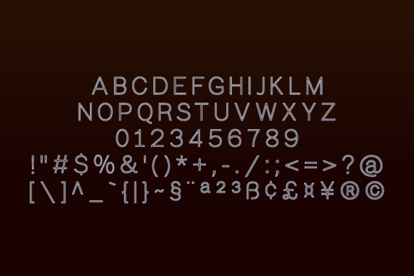 Nextart Outline Light Font PNG with transparent background - Preview 1