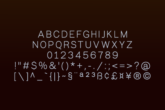 Nextart Outline Thin Font PNG with transparent background - Preview 1