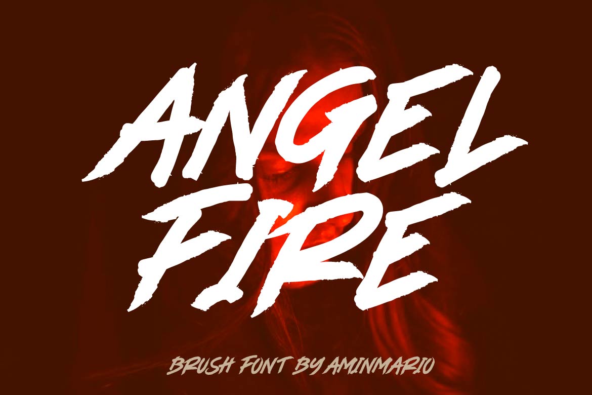 Angel Fire font preview in a script style