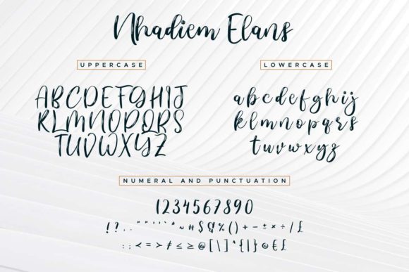 Nhadiem Elans Font PNG with transparent background - Preview 4