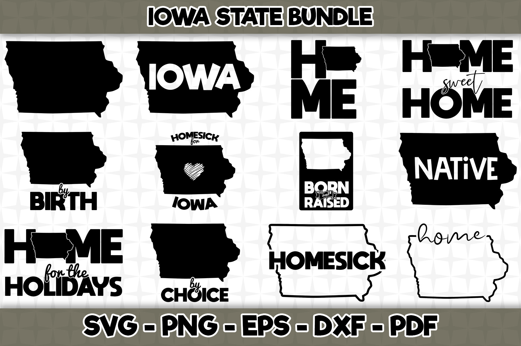 Iowa State Bundle - 12 Designs Graphic by SVGExpress · Creative Fabrica