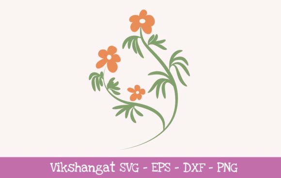 Orange Flowers Floral&nbsp; Graphic Crafts By vikshangat