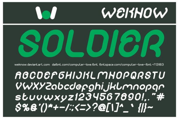 Computer Love Font PNG with transparent background - Preview 1