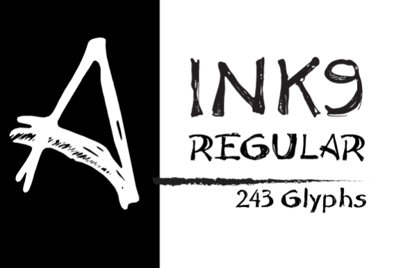 Ink 9 Font PNG with transparent background - Preview 2