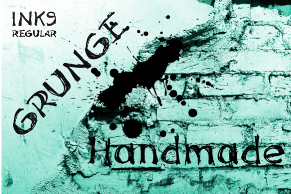 Ink 9 Font PNG with transparent background - Preview 3