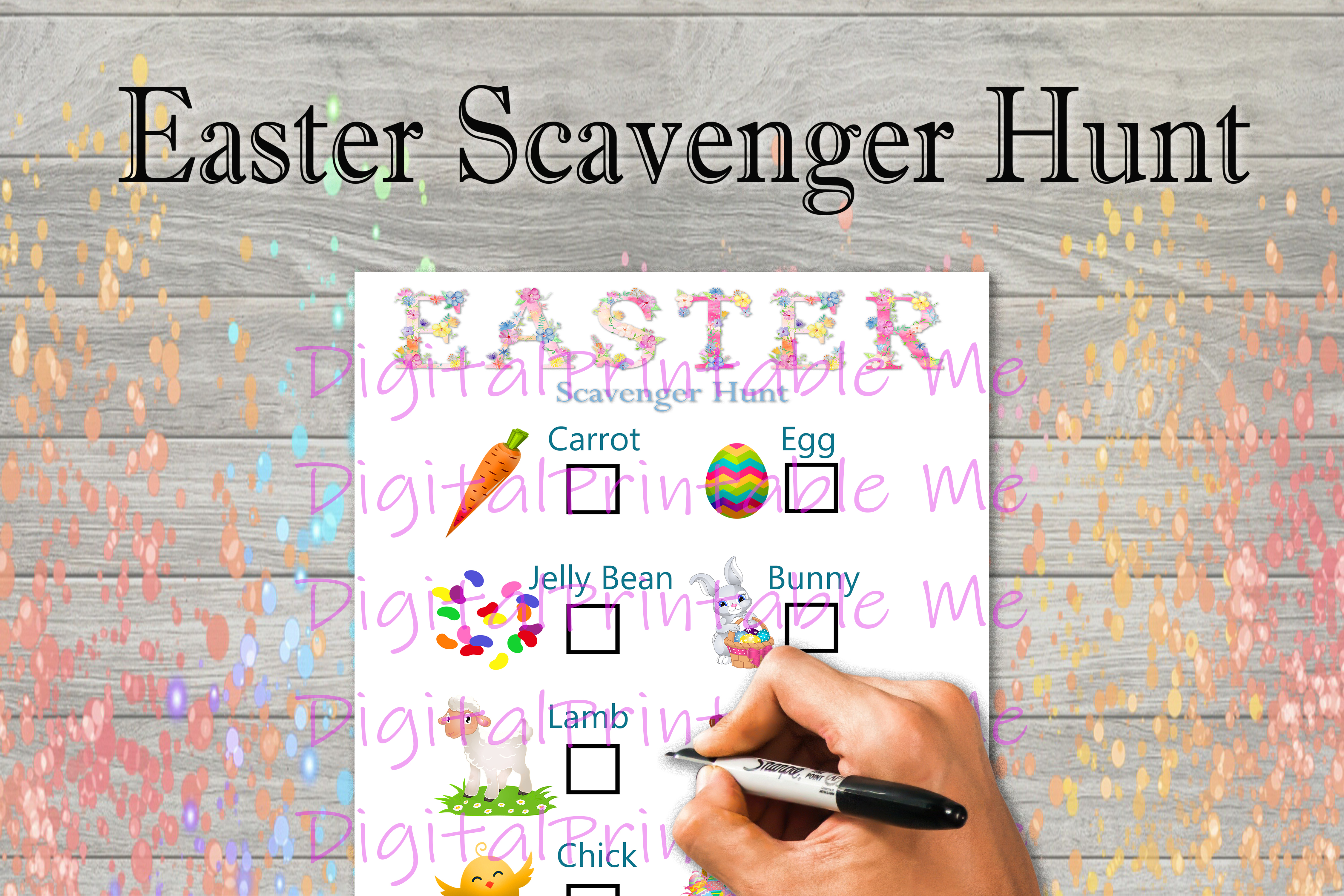 Easter Scavenger Hunt Kids Game Activity