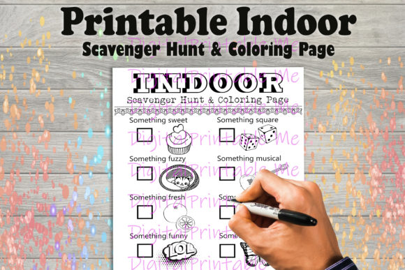 Indoor Scavenger Hunt Game Coloring Page