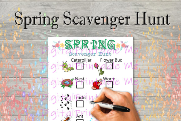 Spring Scavenger Hunt Kids Game Nature