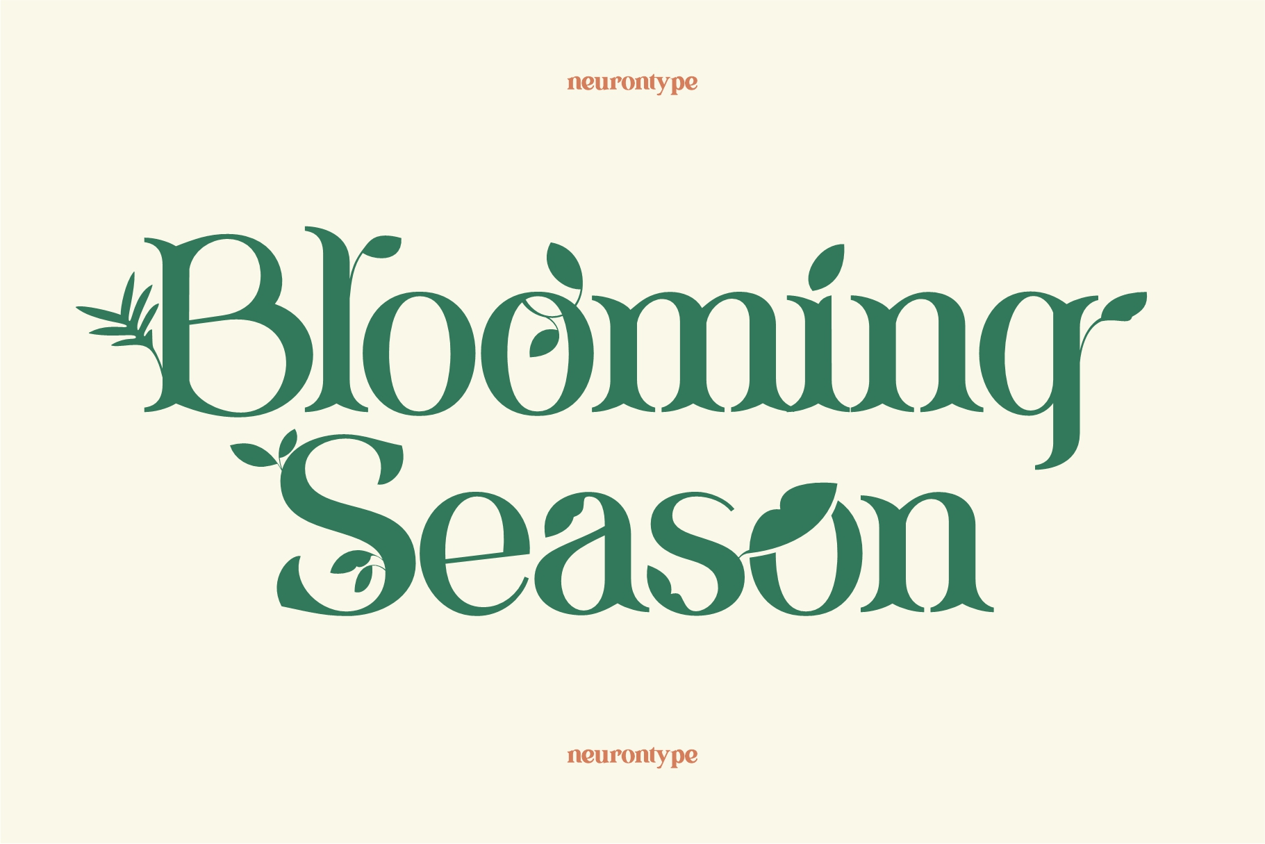 Blooming Season preview, flower-themed craft font