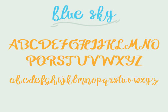 Blue Sky Font PNG with transparent background - Preview 2