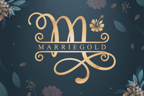 Floral Split Font font preview - 1