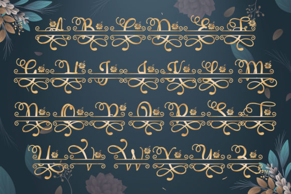 Floral Split Font font preview - 3