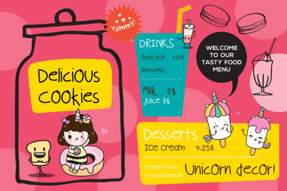 Kids Menu Font PNG with transparent background - Preview 3