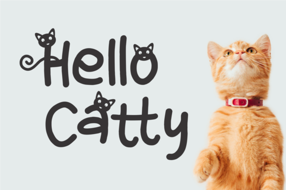 Simple Cat Font PNG with transparent background - Preview 1