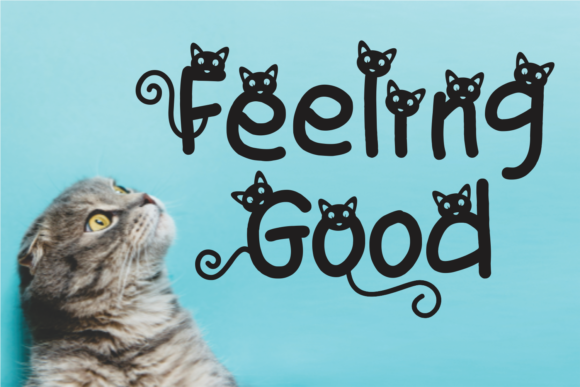 Simple Cat Font PNG with transparent background - Preview 4