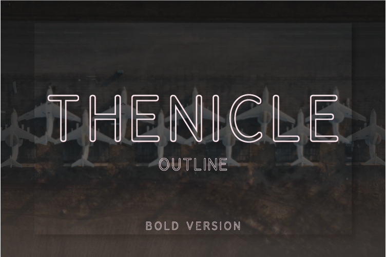 Thenicle Outline Bold preview - thick hollow sans display type