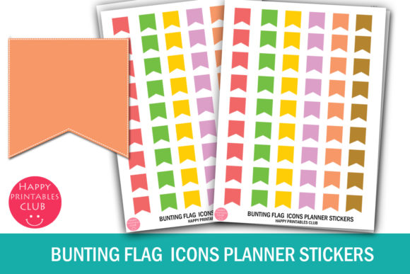 Bunting Flag Icons Planner Stickers Graphic Crafts By Happy Printables Club