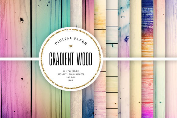 Ombre Wood, Gradient Wooden Textures